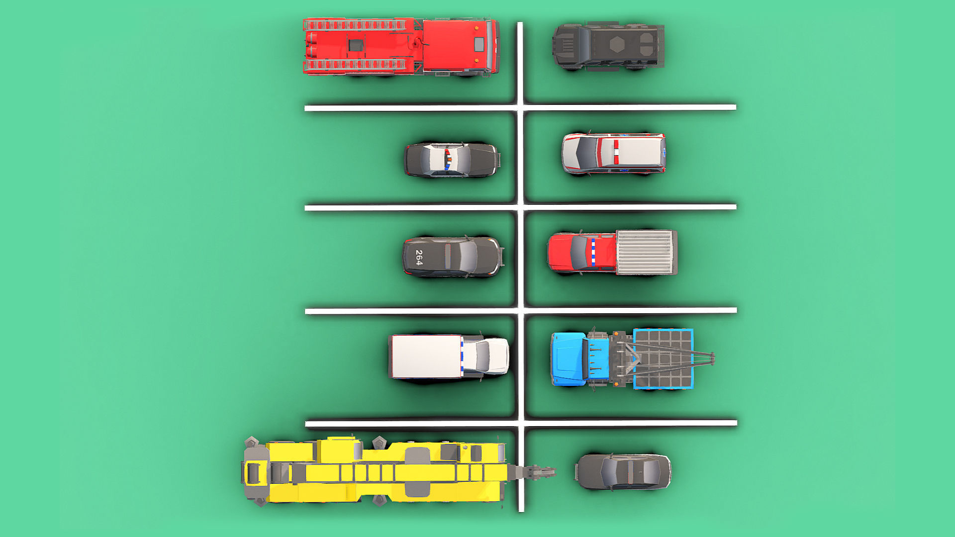 Emergency Vehicles Pack Low- Poly Low-poly 3D model_4