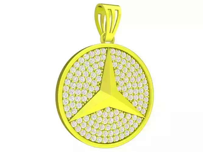 7600 car logo diamond men pendant 3D print model