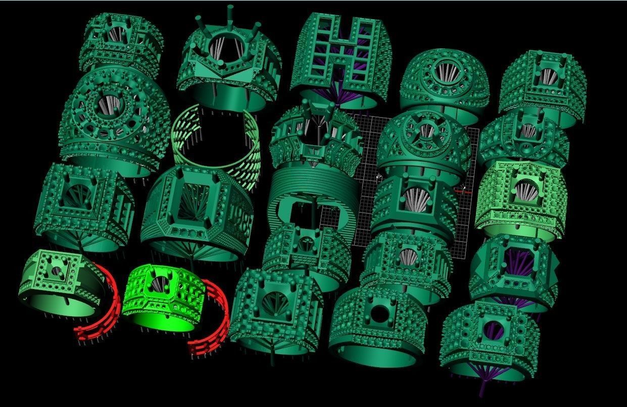 men ring diamond  3D print model_4