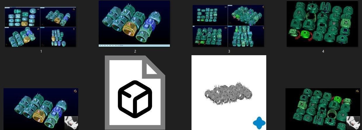 men ring diamond  3D print model_5