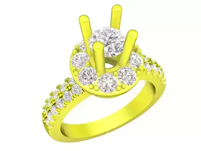 A7601 Korean Style Halo Diamond Engagement Ring