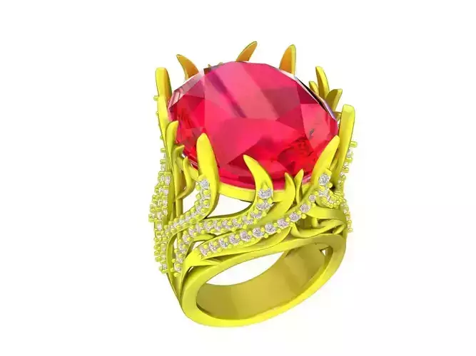 A7604 Luxury Oval Diamond Art Women Ring