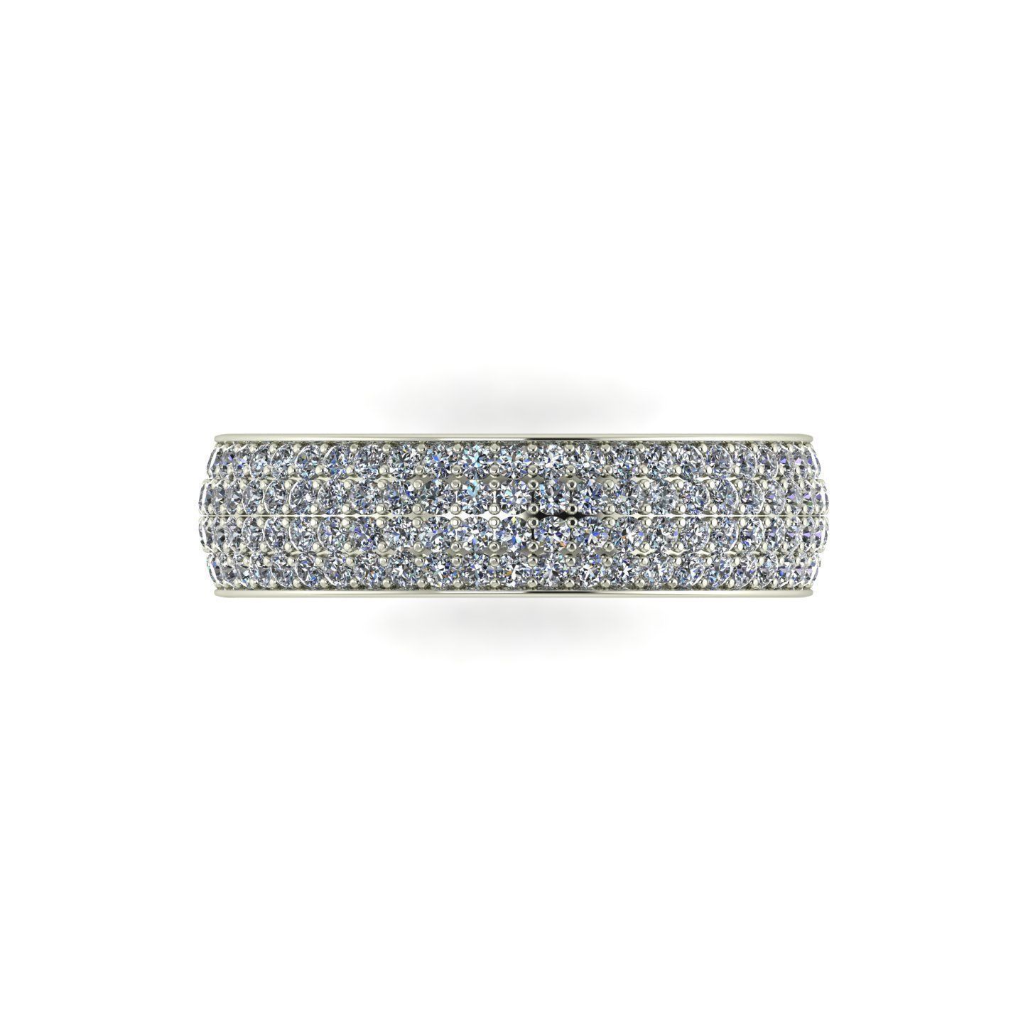 Wide Pave Ring - Eternity Band - 4 round diamond rows 3D print model_4