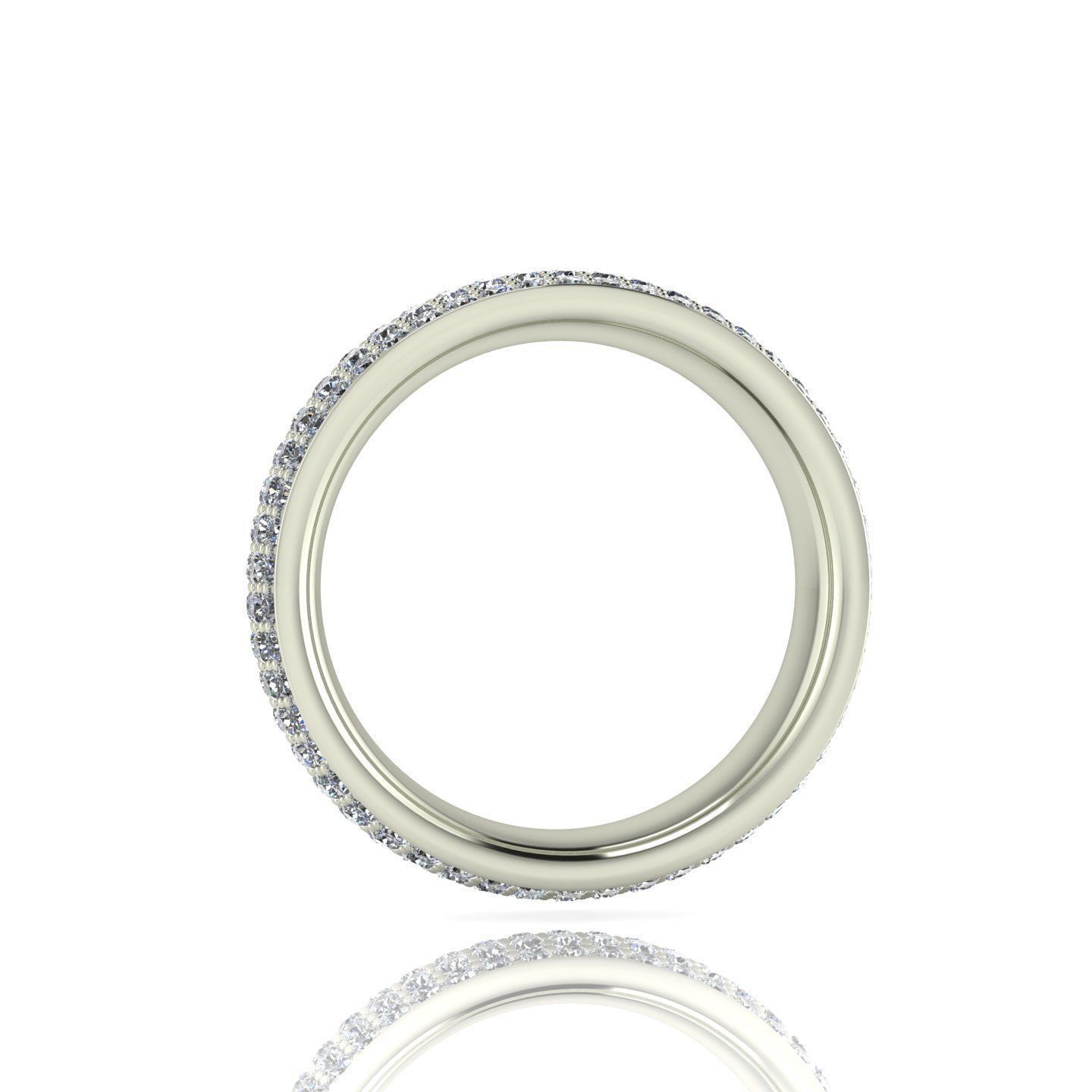 Wide Pave Ring - Eternity Band - 4 round diamond rows 3D print model_2