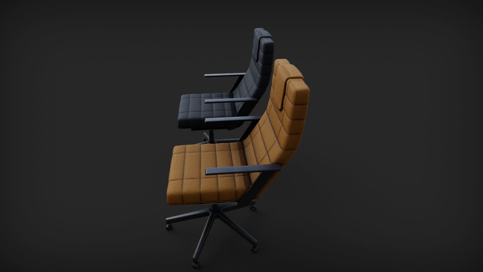 office chair Low-poly 3D model_4