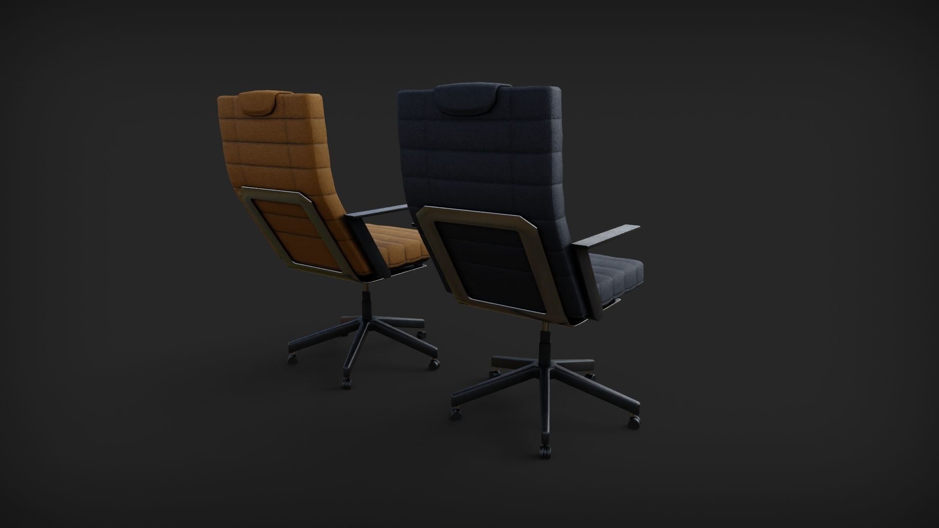 office chair Low-poly 3D model_2