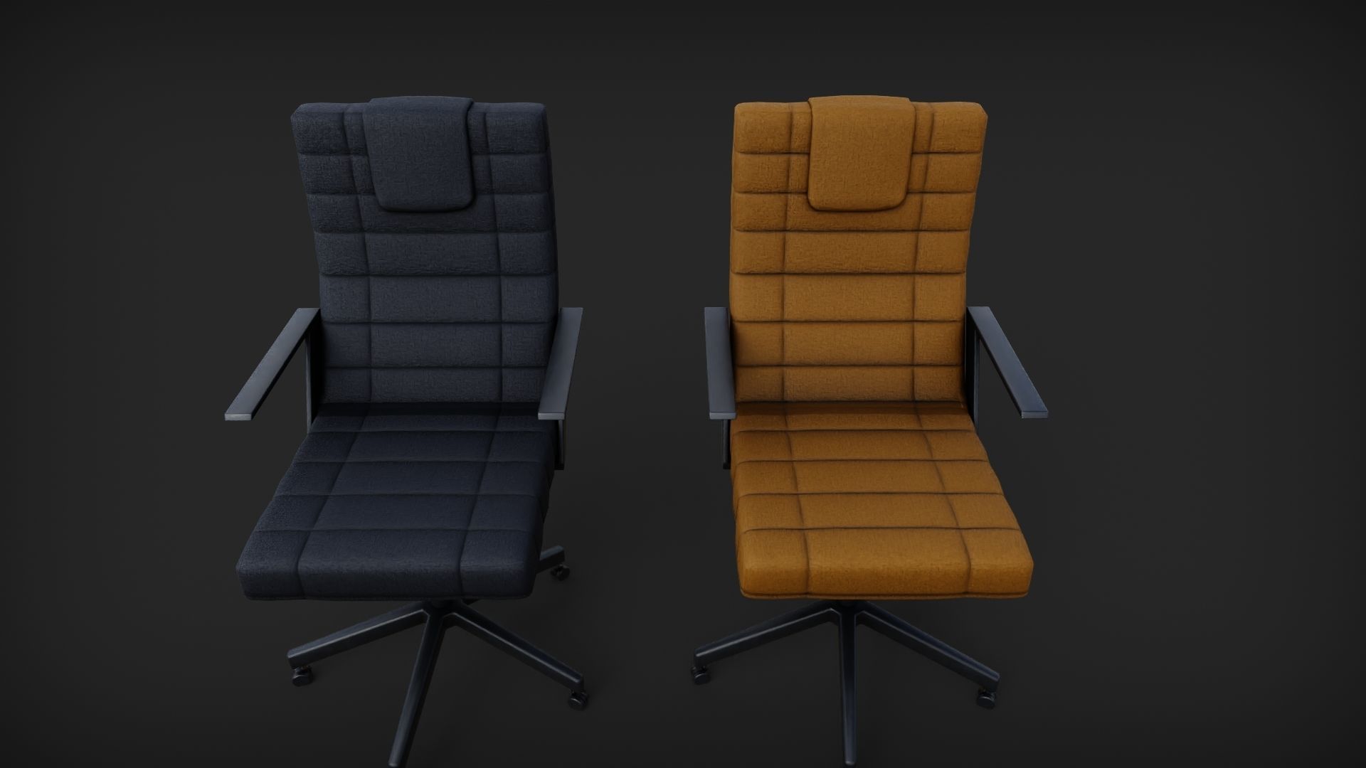 office chair Low-poly 3D model_3