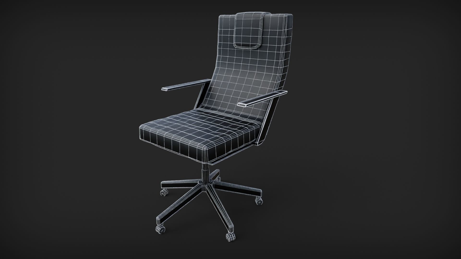 office chair Low-poly 3D model_5