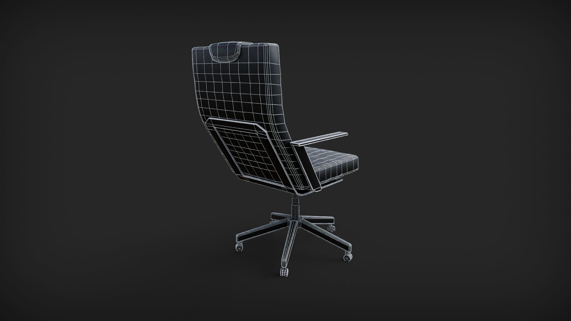 office chair Low-poly 3D model_6