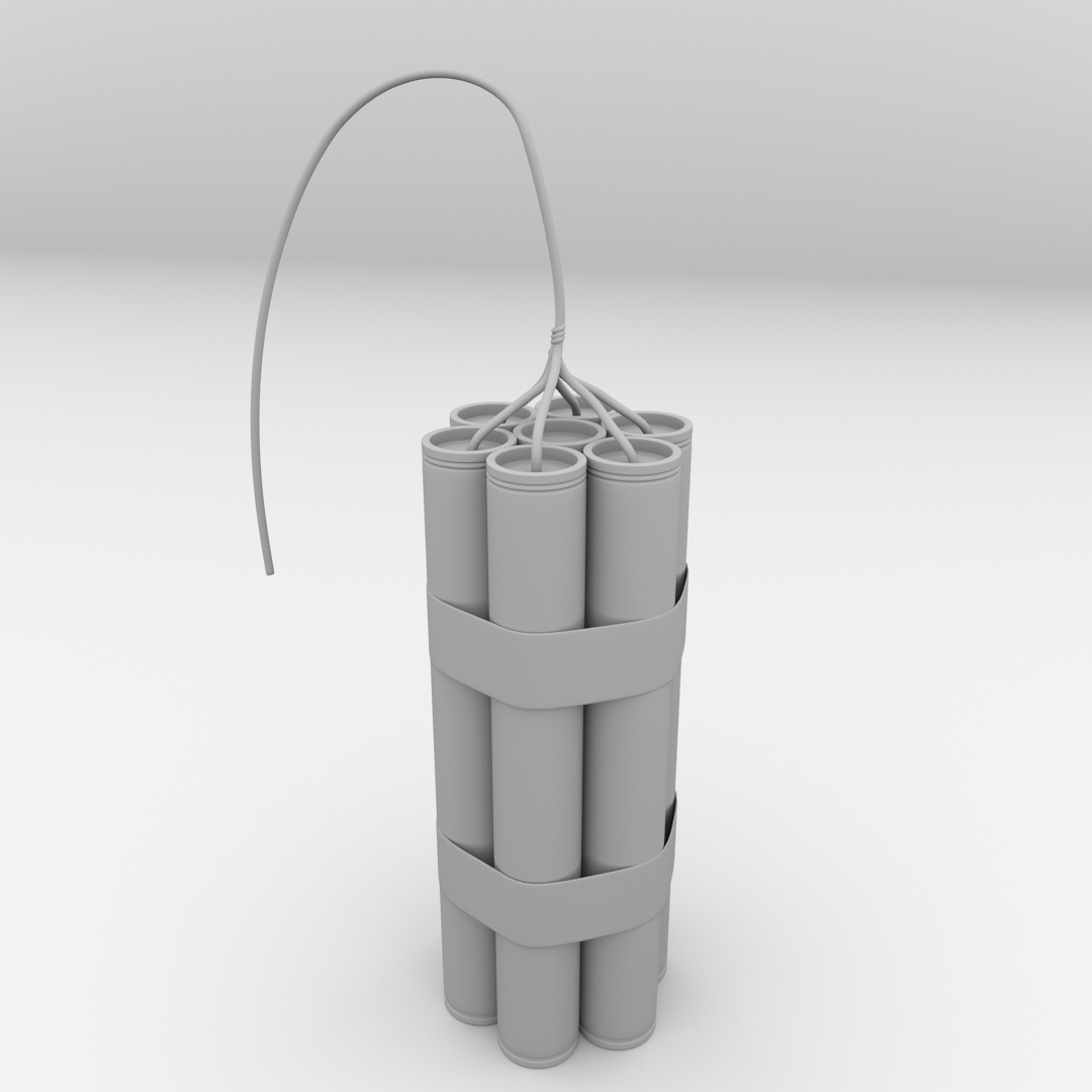 Dynamite 3D Model .3ds .fbx .blend .dae