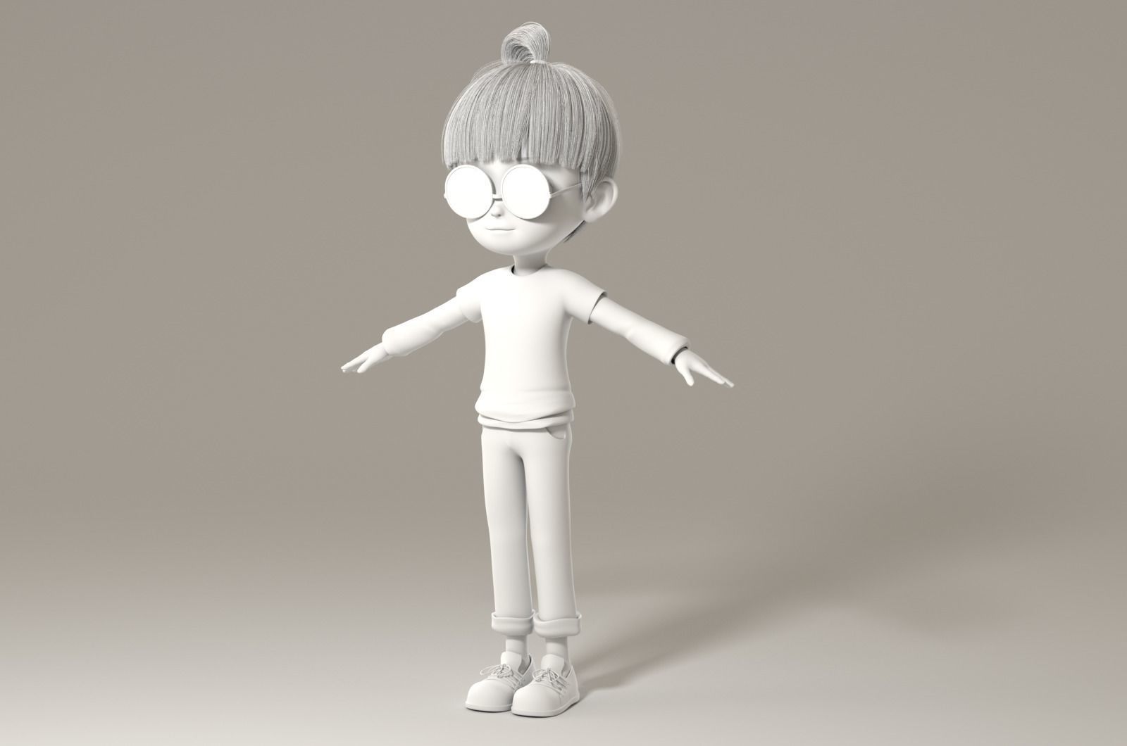 Cartoon boy 3D model_6