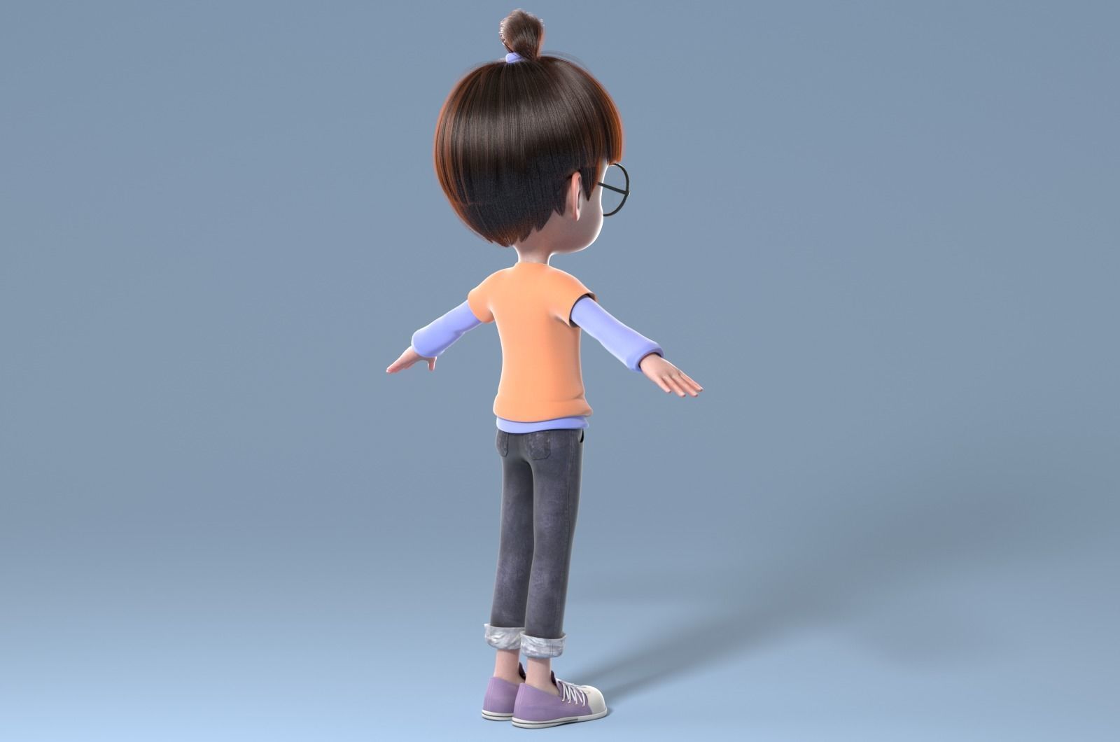 Cartoon boy 3D model_5