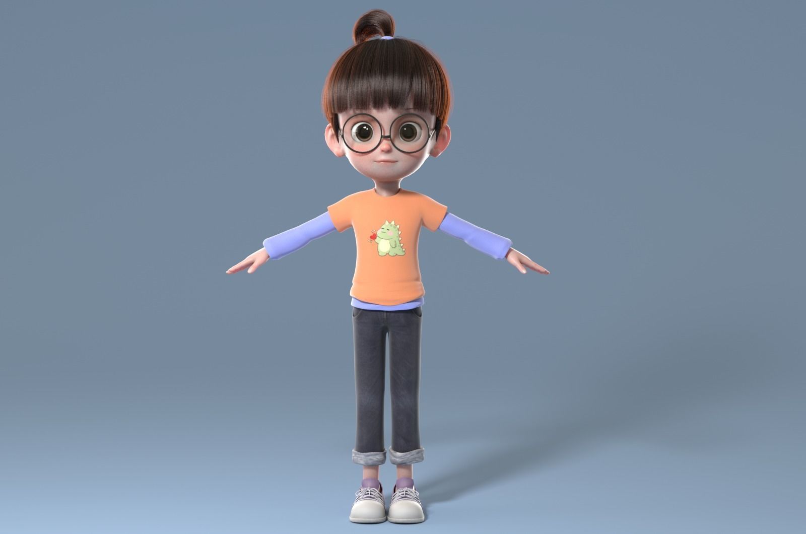 Cartoon boy 3D model_1