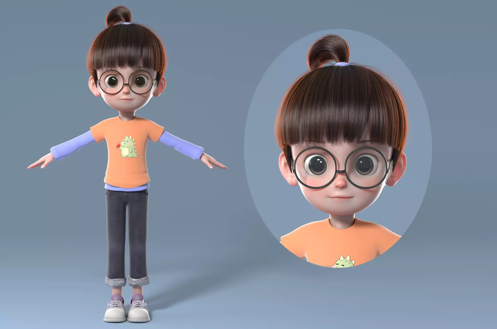 Cartoon boy 3D model_0