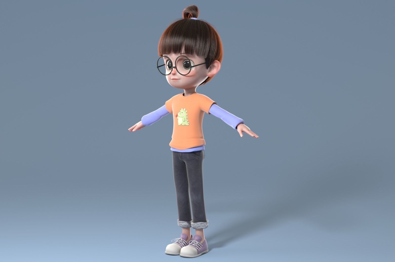Cartoon boy 3D model_2