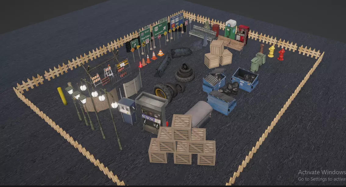 Intense Street Props 70 Models Low-poly 3D model