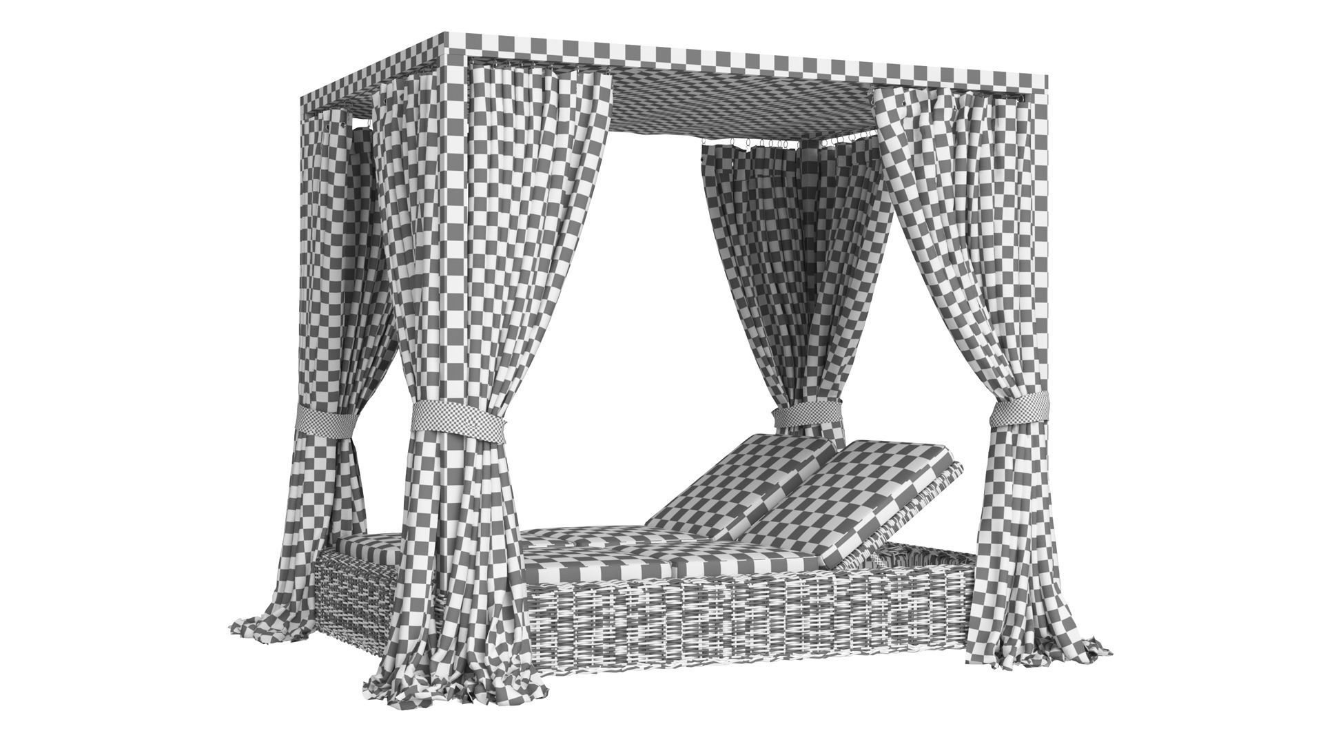 Restoration Hardware Provence Canopy Double Chaise 3D model_6