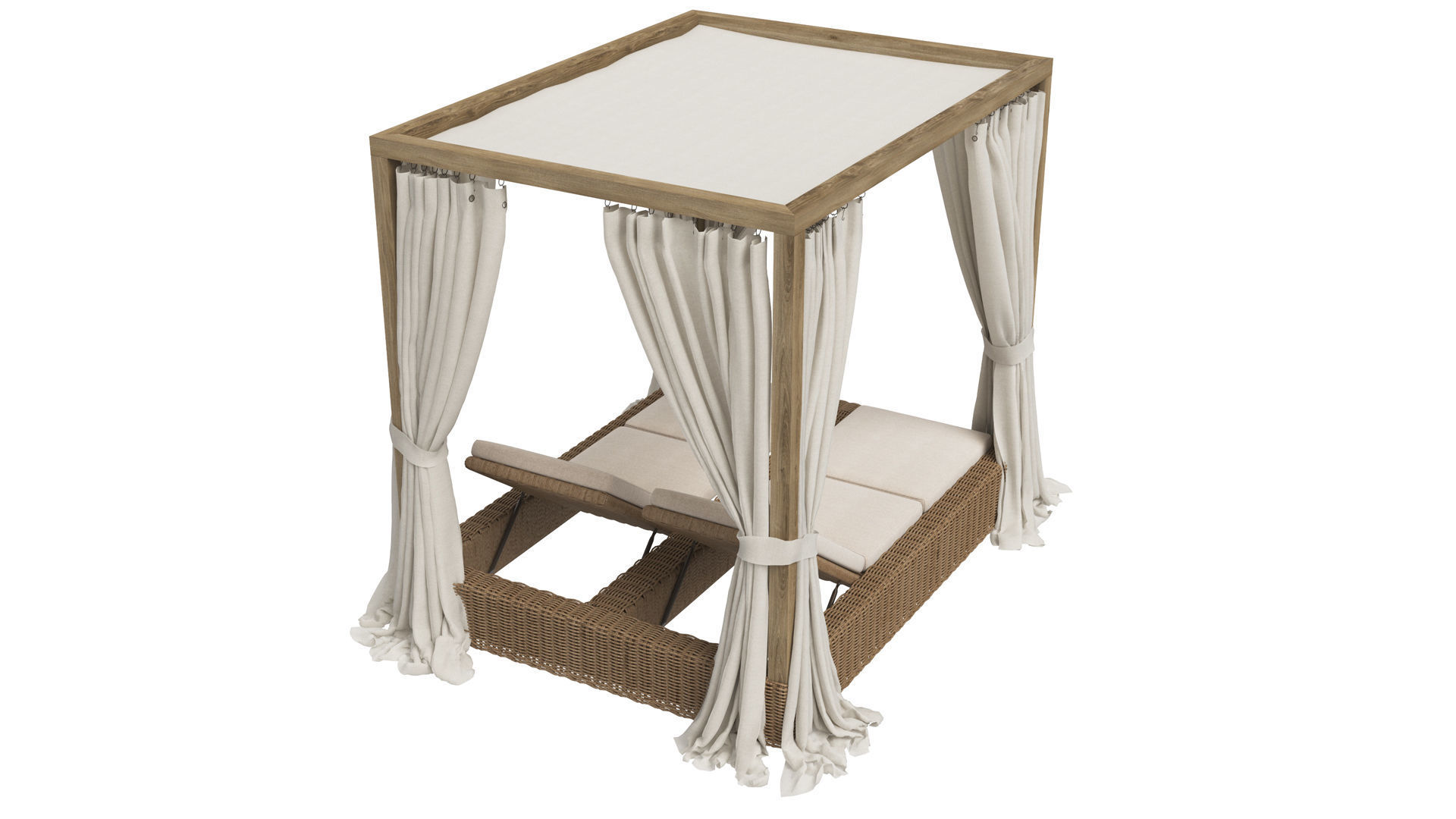 Restoration Hardware Provence Canopy Double Chaise 3D model_3