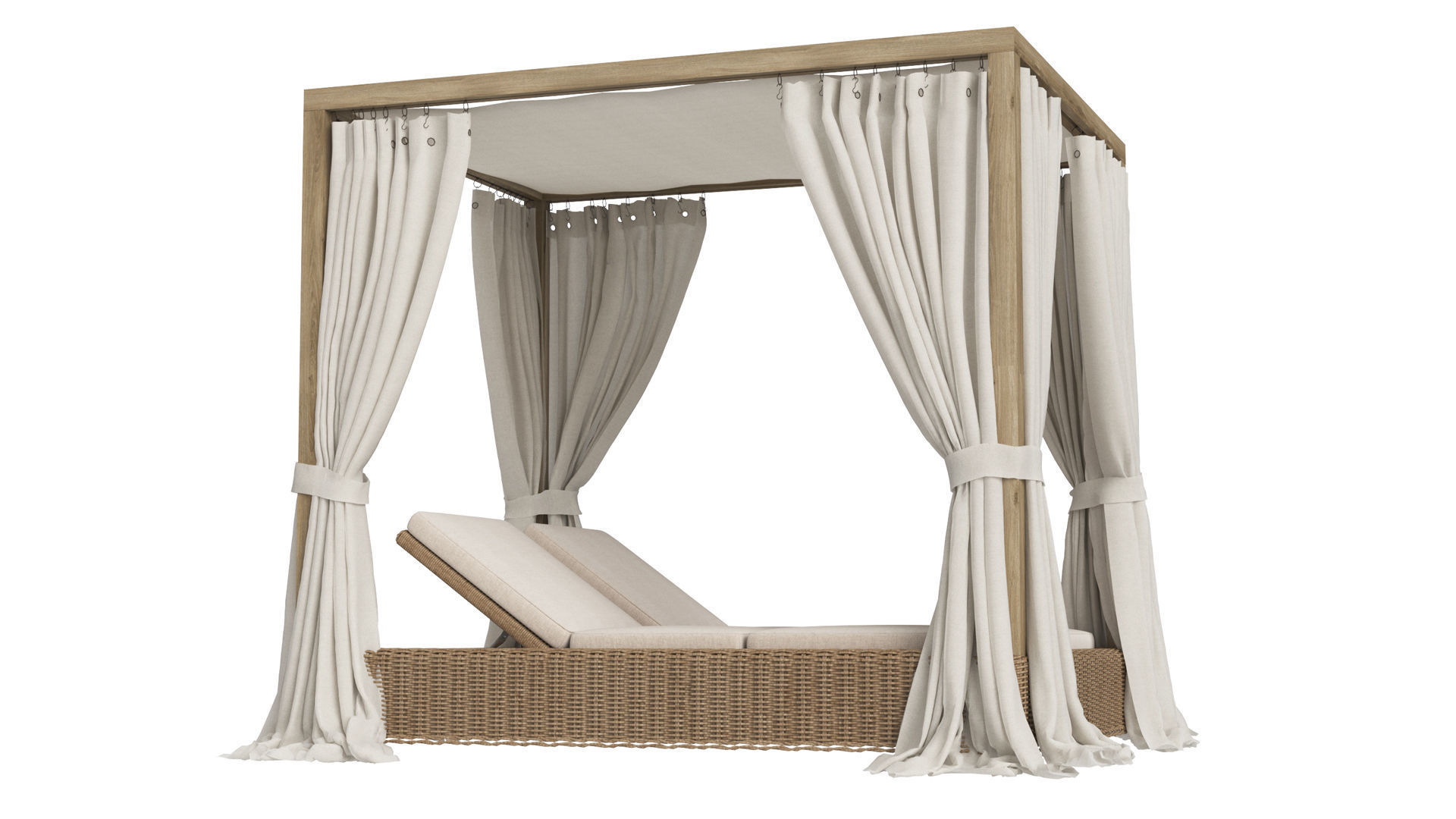 Restoration Hardware Provence Canopy Double Chaise 3D model_4