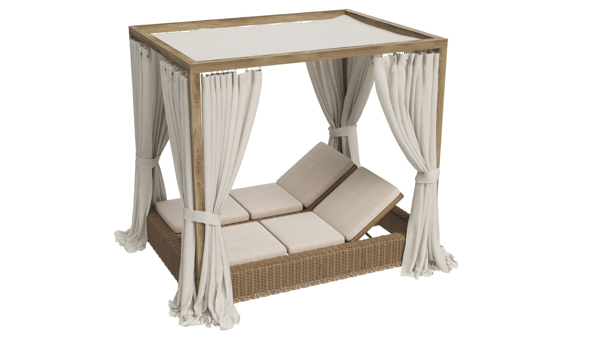 Restoration Hardware Provence Canopy Double Chaise 3D model_1
