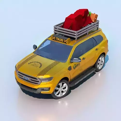 High-Poly 3D Taxi Model - Detailed for Professionals 3D model