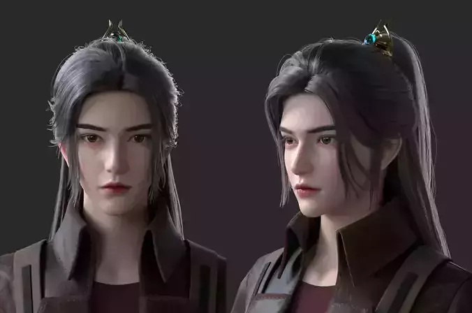 Handsome man with a beautiful head