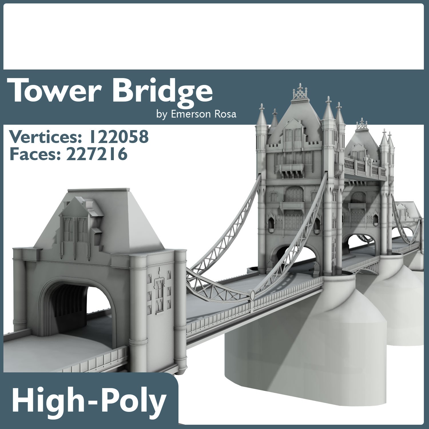 Tower Bridge - London 3D model_8