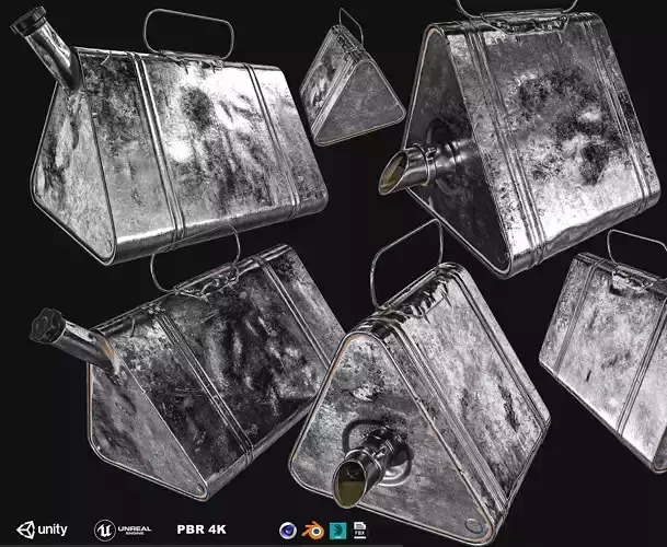 Military Oil Can Low-poly 3D model