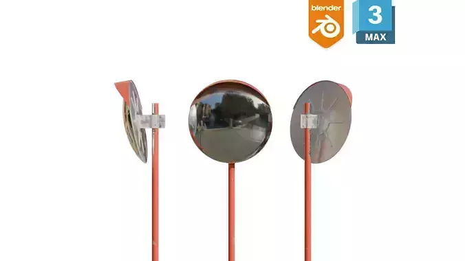 Japanese Street Mirror Low-poly 3D model