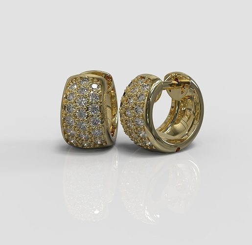 Hoops pave earrings  3D print model