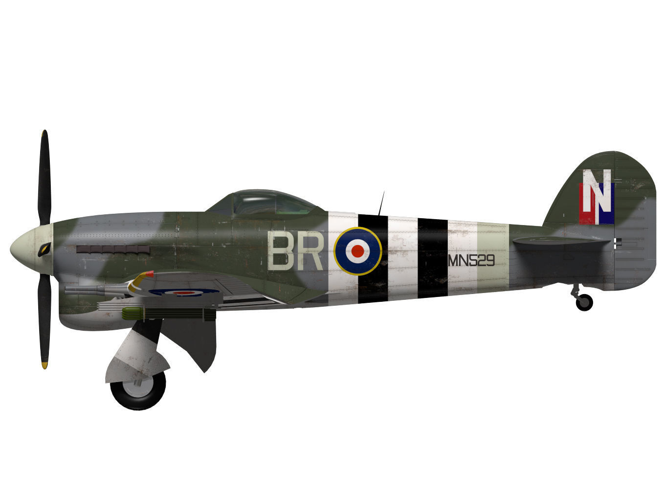 hawker typhoon  MK1b 3D model_9