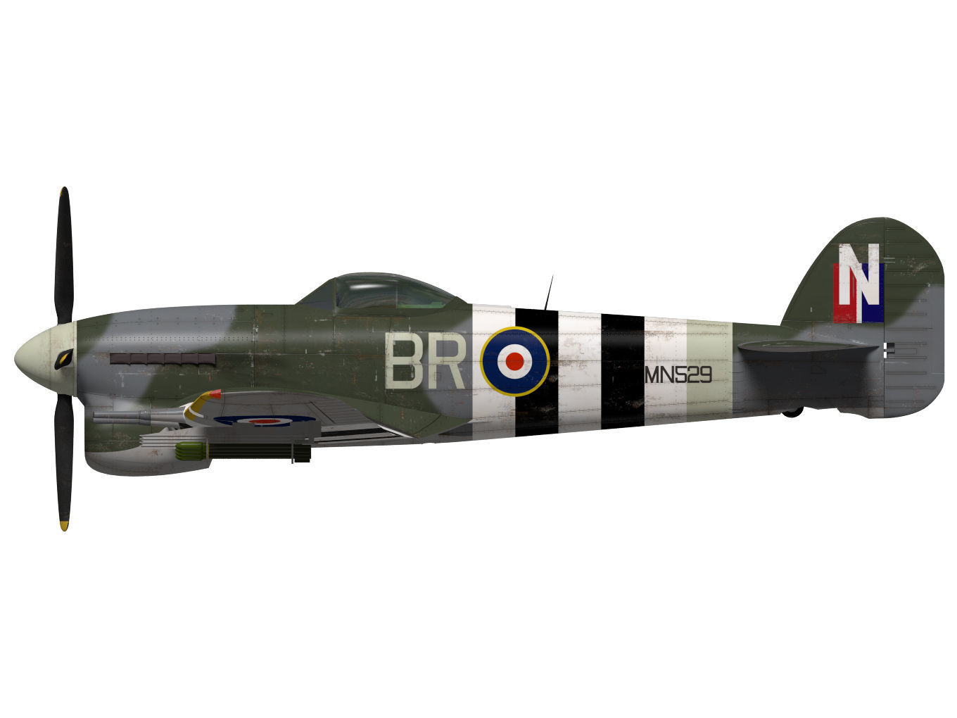 hawker typhoon  MK1b 3D model_8