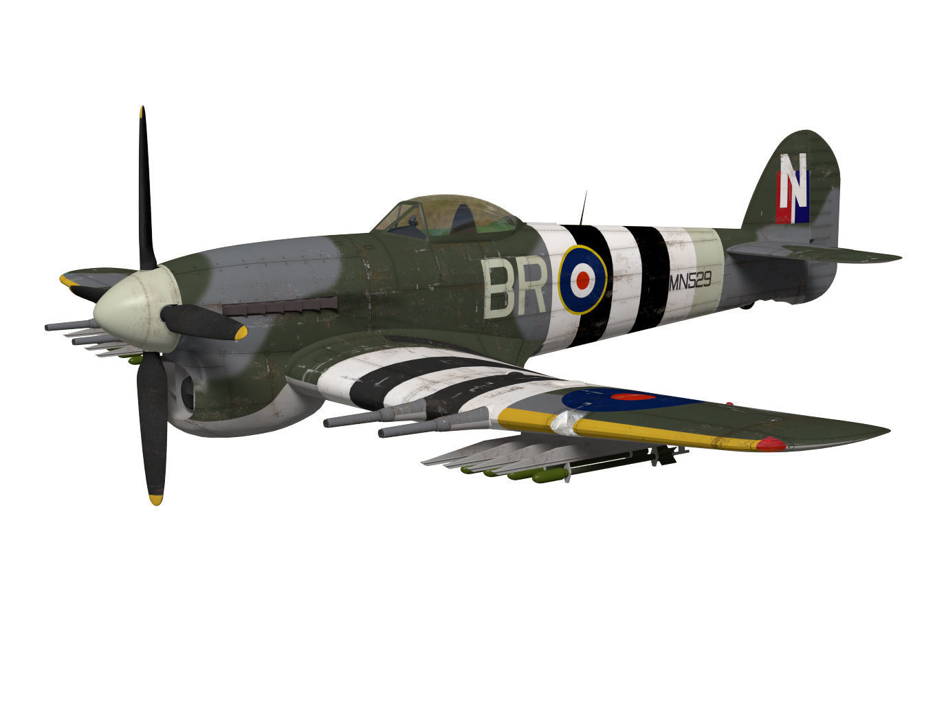 hawker typhoon  MK1b 3D model_2