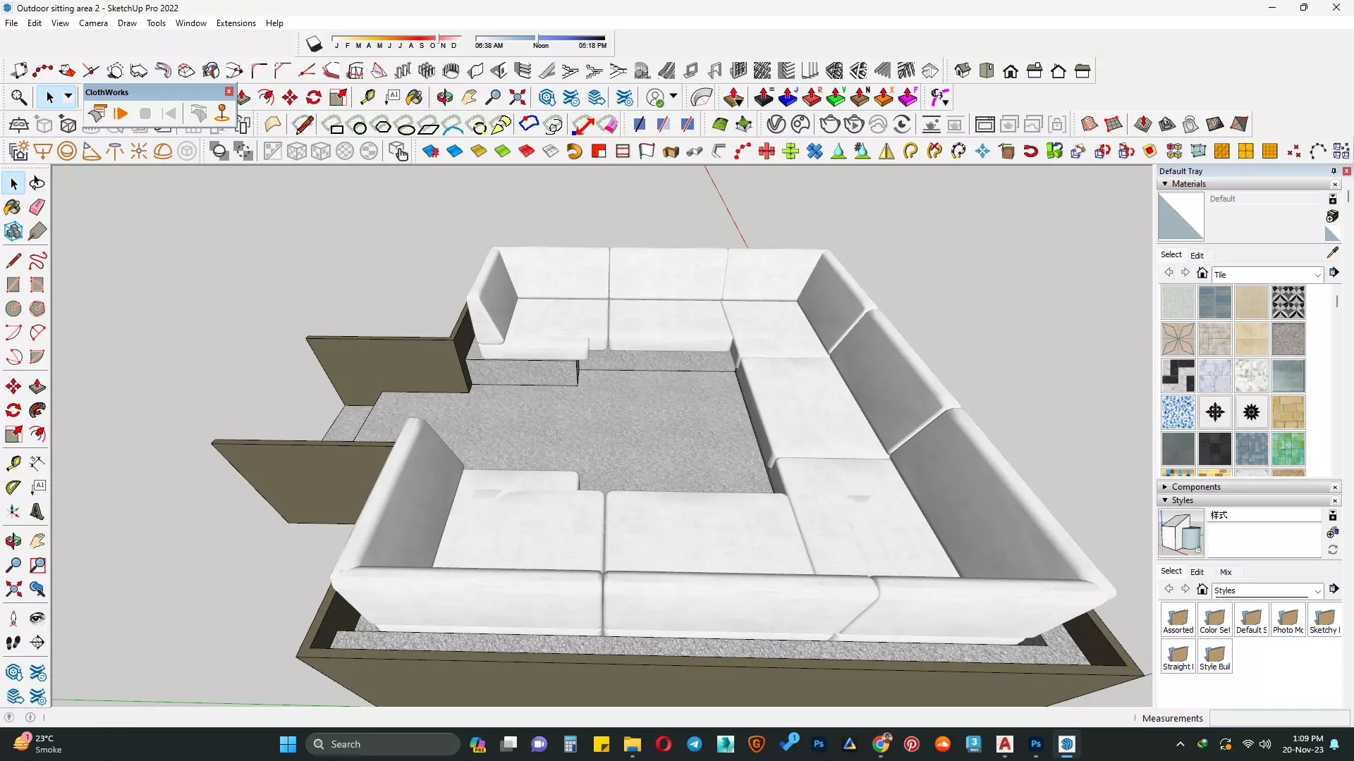 Outdoor sitting 3d model 3D model_0