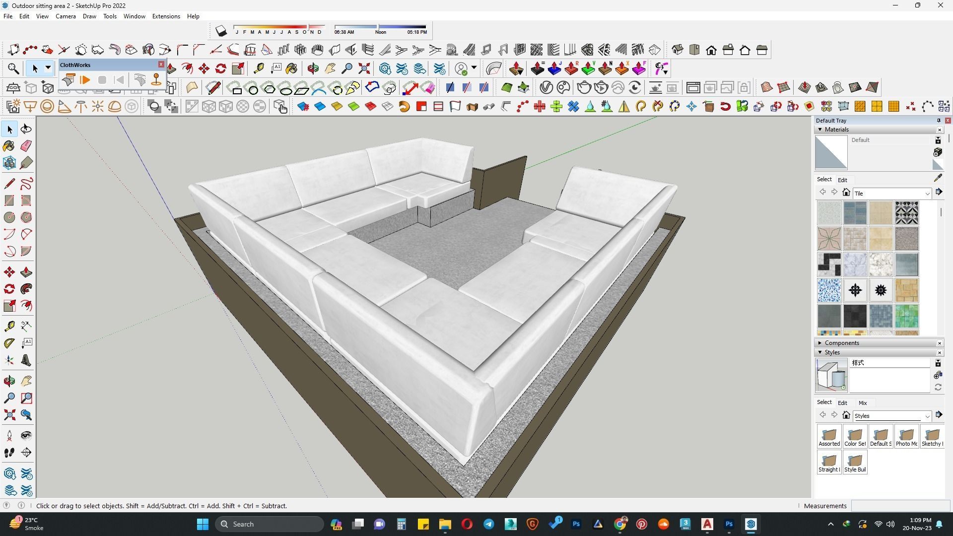 Outdoor sitting 3d model 3D model_3