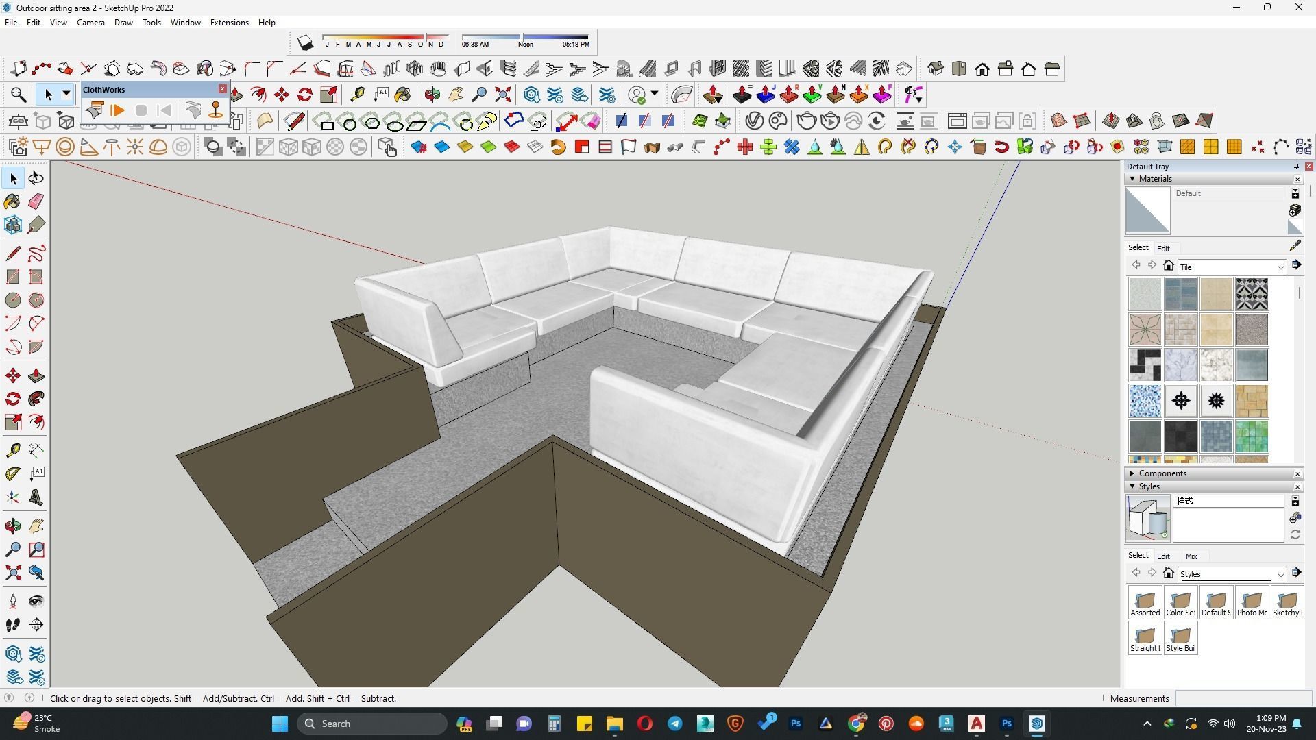 Outdoor sitting 3d model 3D model_1