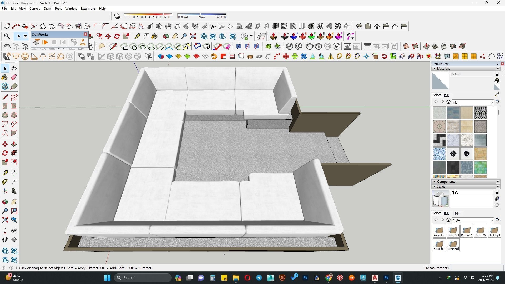 Outdoor sitting 3d model 3D model_4