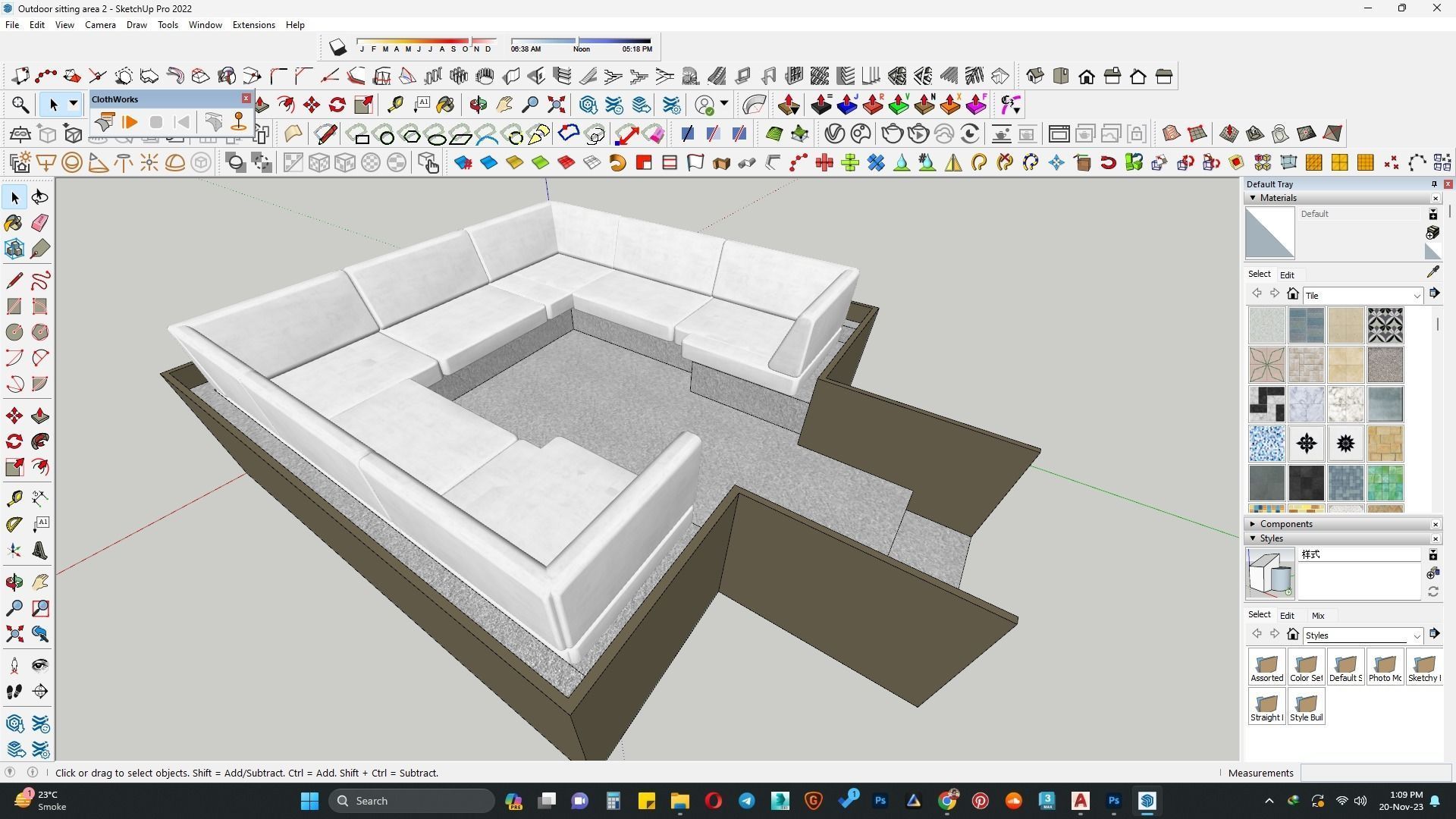 Outdoor sitting 3d model 3D model_2