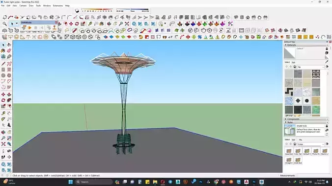 Public light pole 3d model