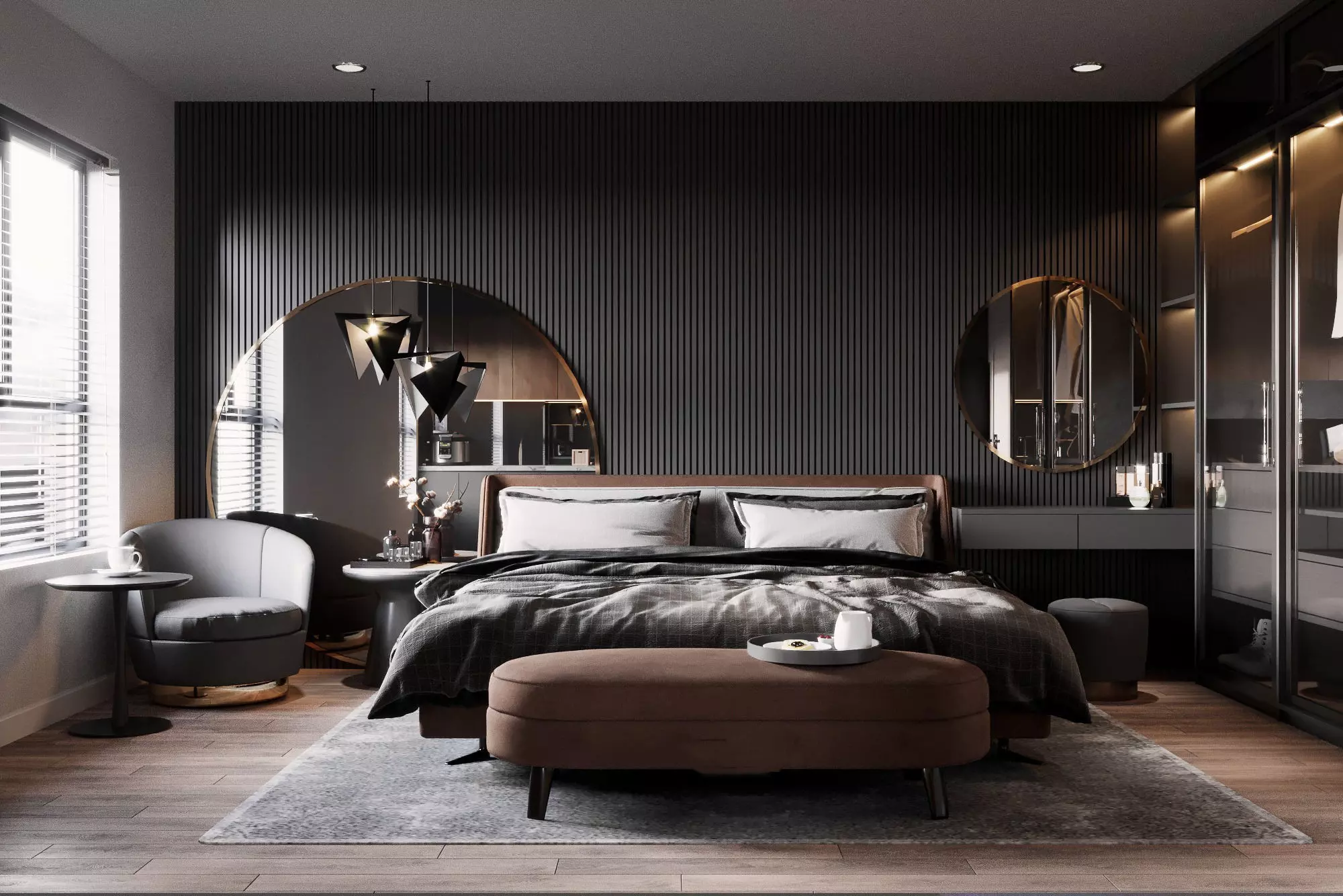 Modern Bedroom Low-poly 3D model