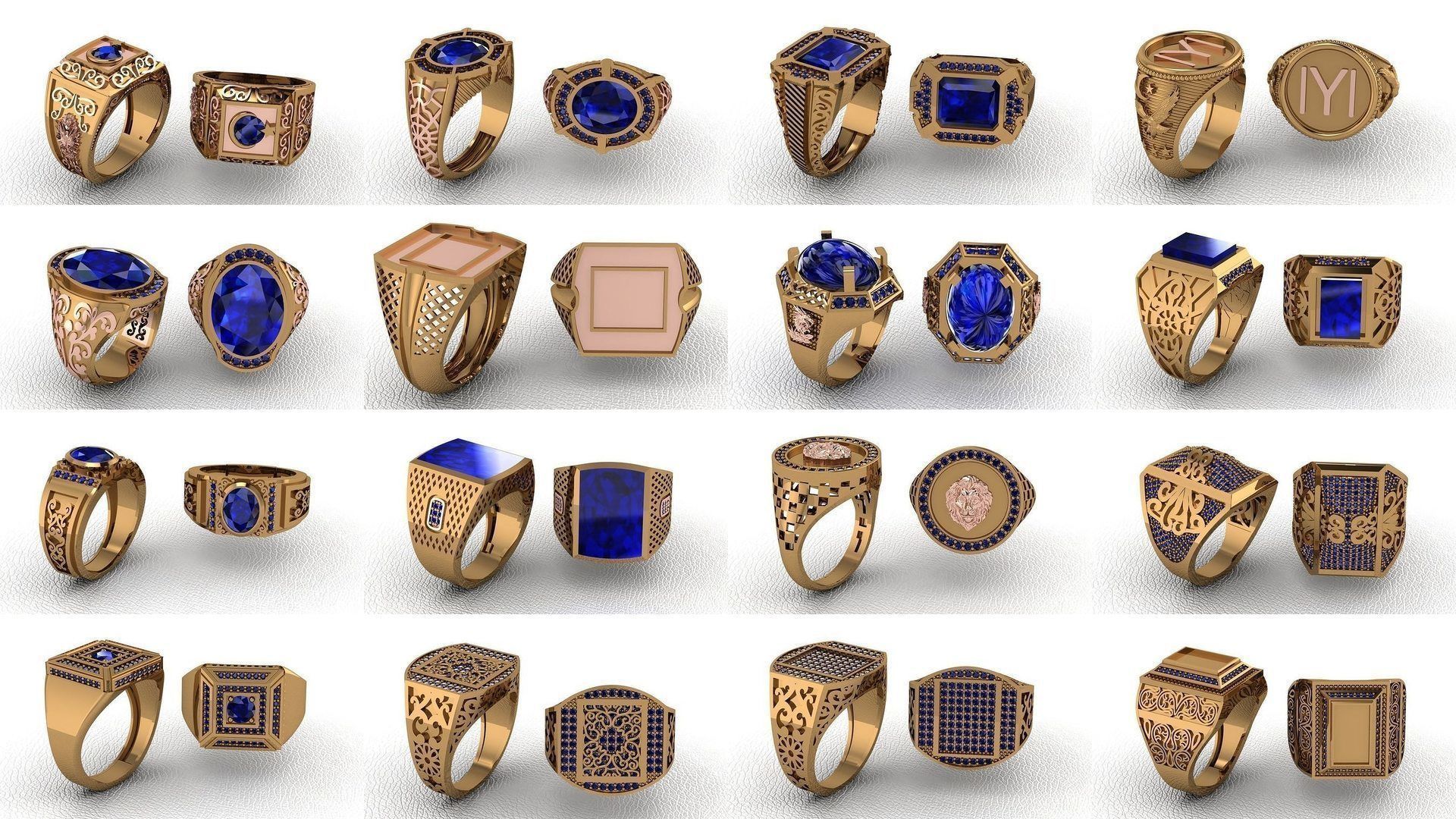 100 ring 3D Model Collection_3
