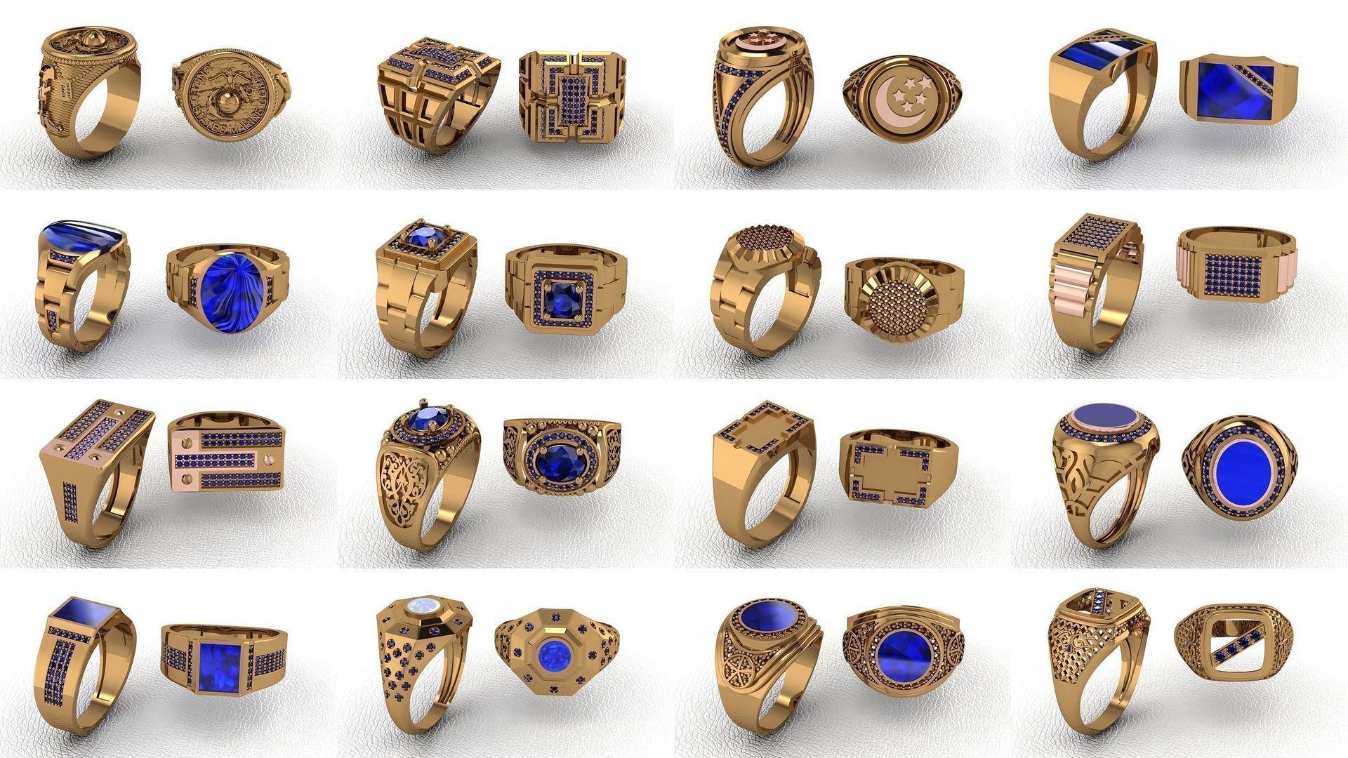 100 ring 3D Model Collection_6