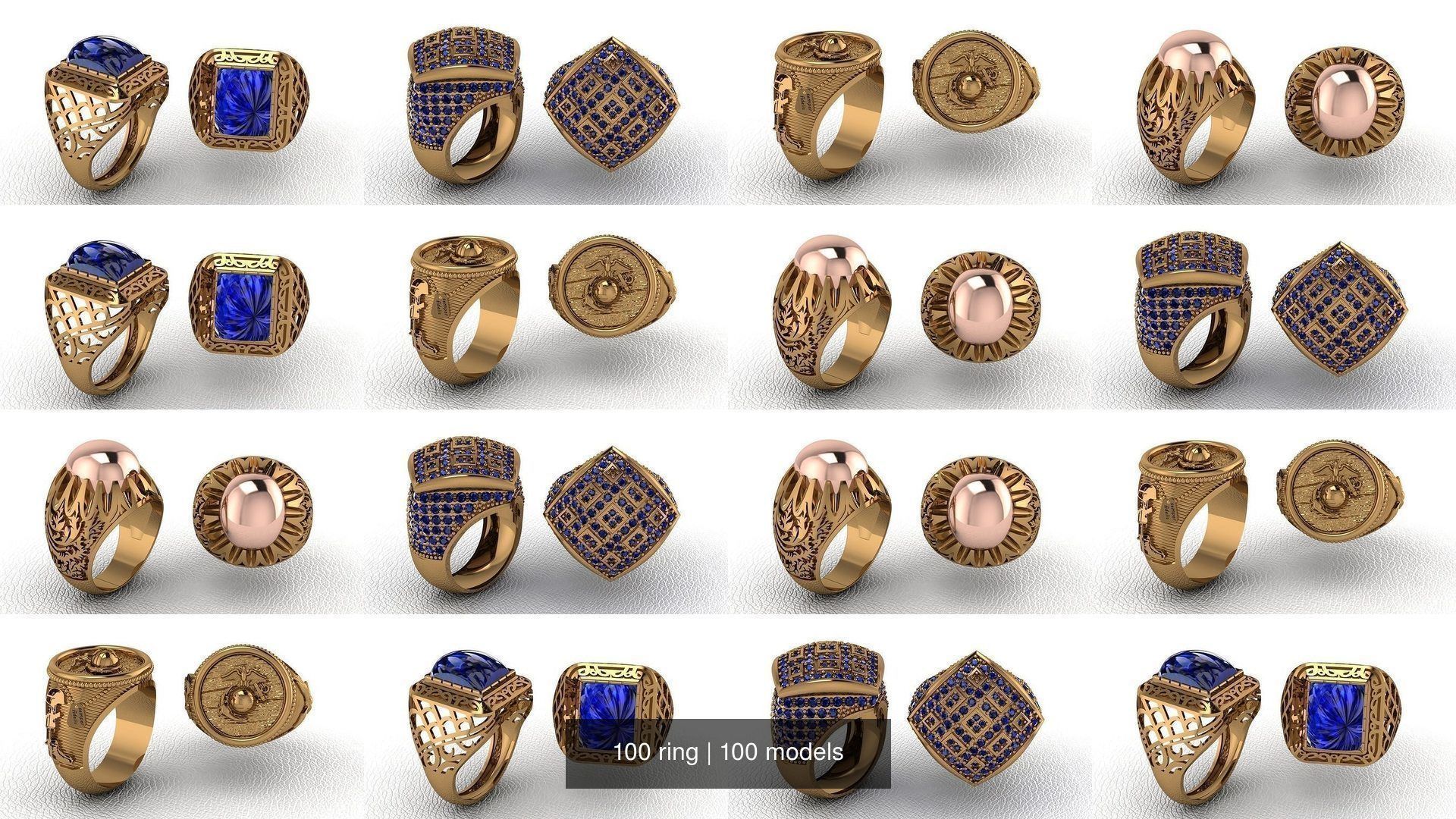 100 ring 3D Model Collection_19