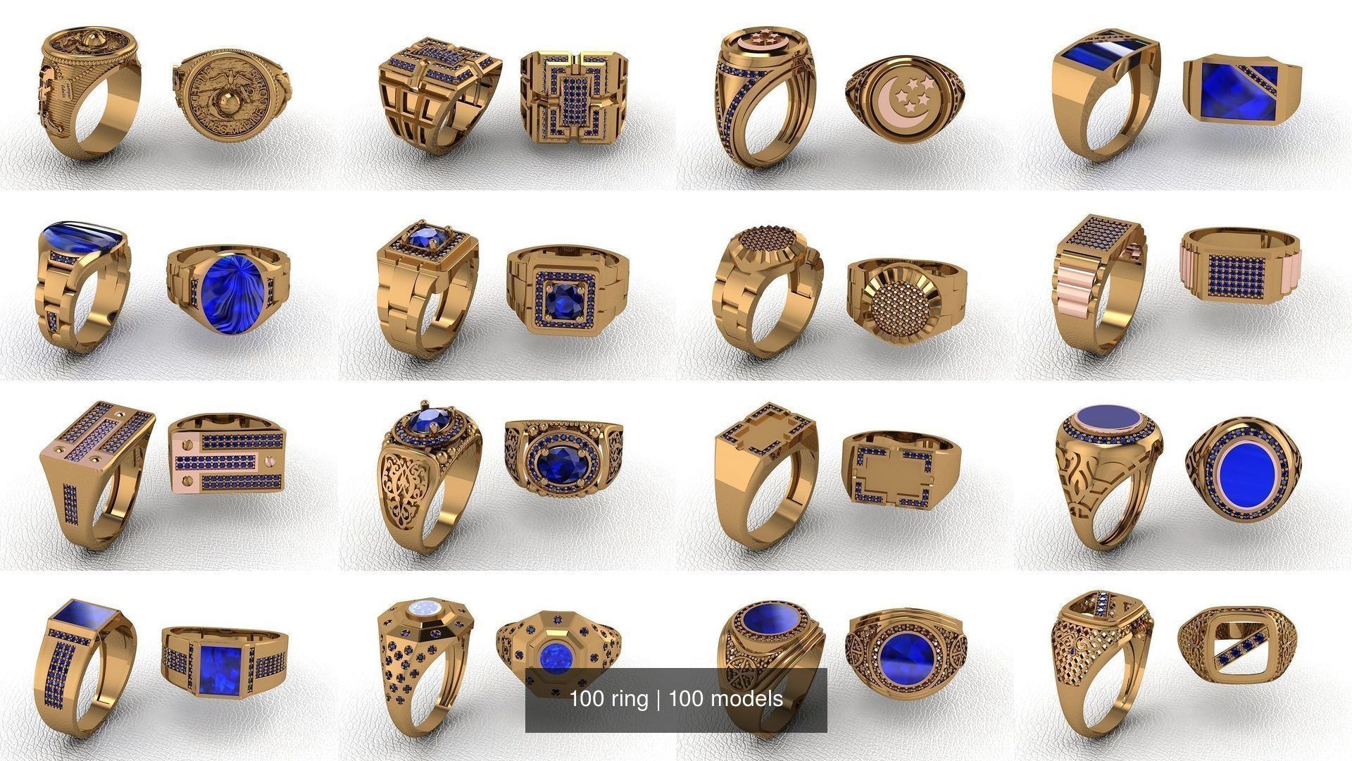 100 ring 3D Model Collection_13