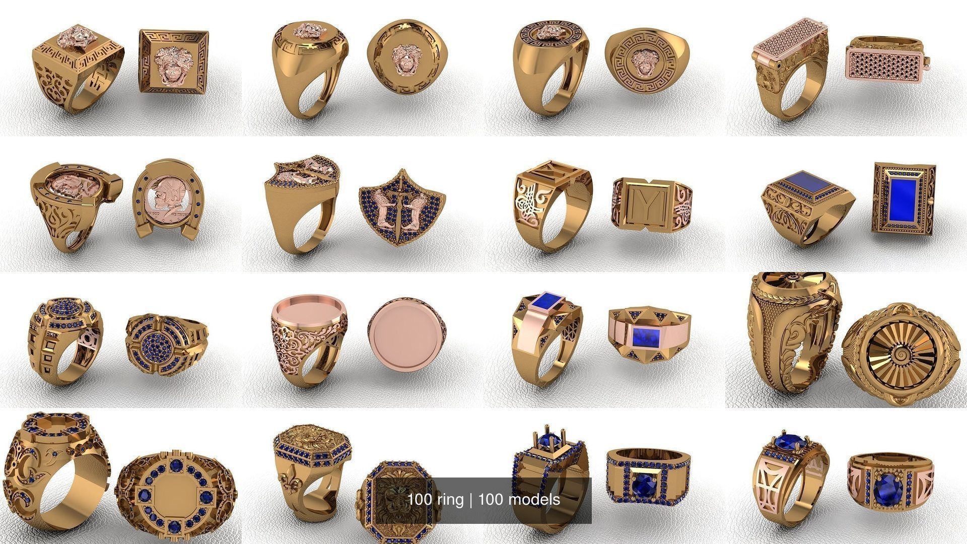 100 ring 3D Model Collection_8