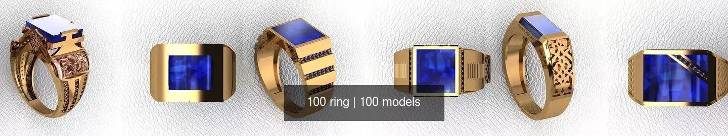 100 ring 3D Model Collection_1