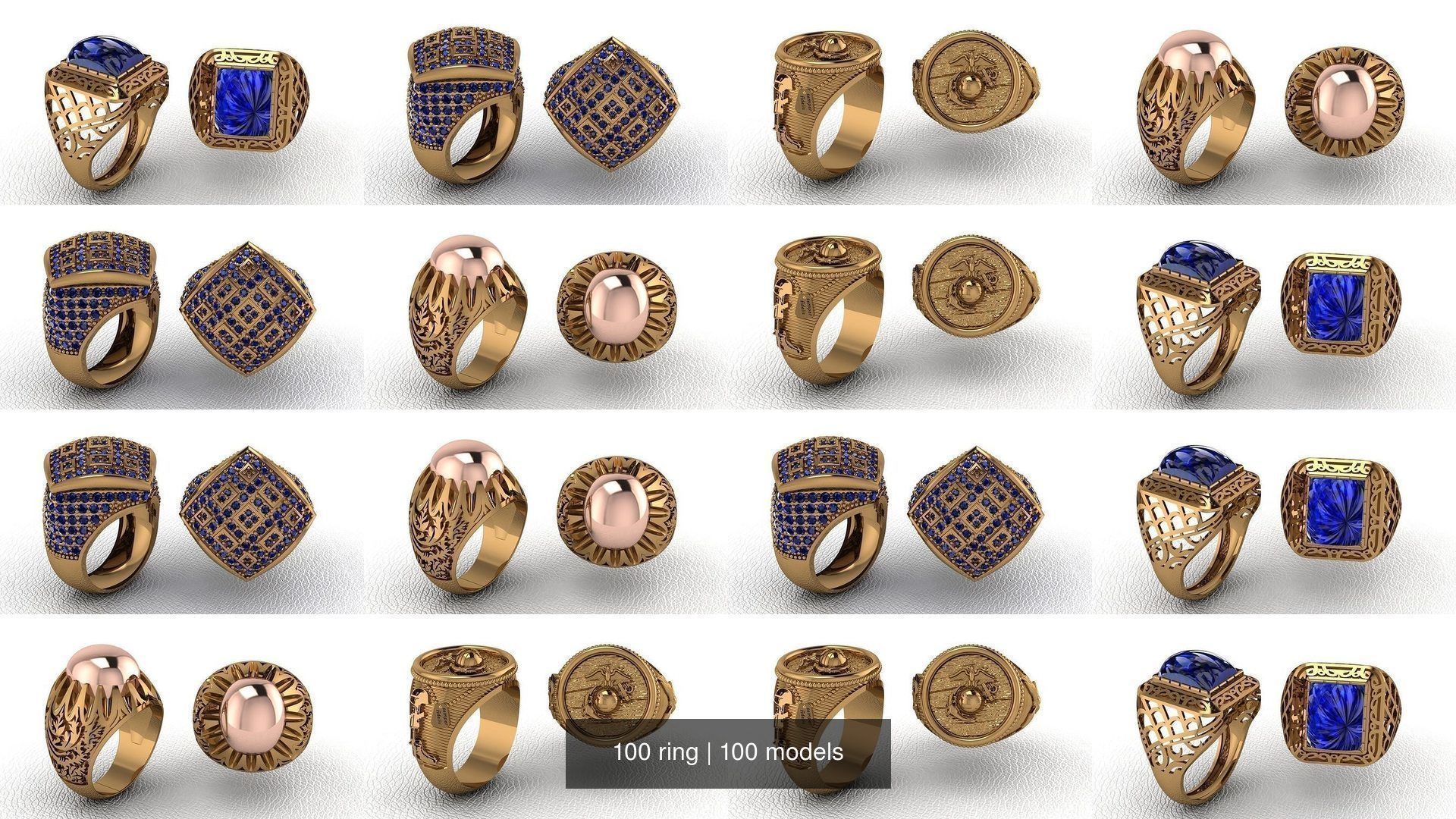 100 ring 3D Model Collection_18