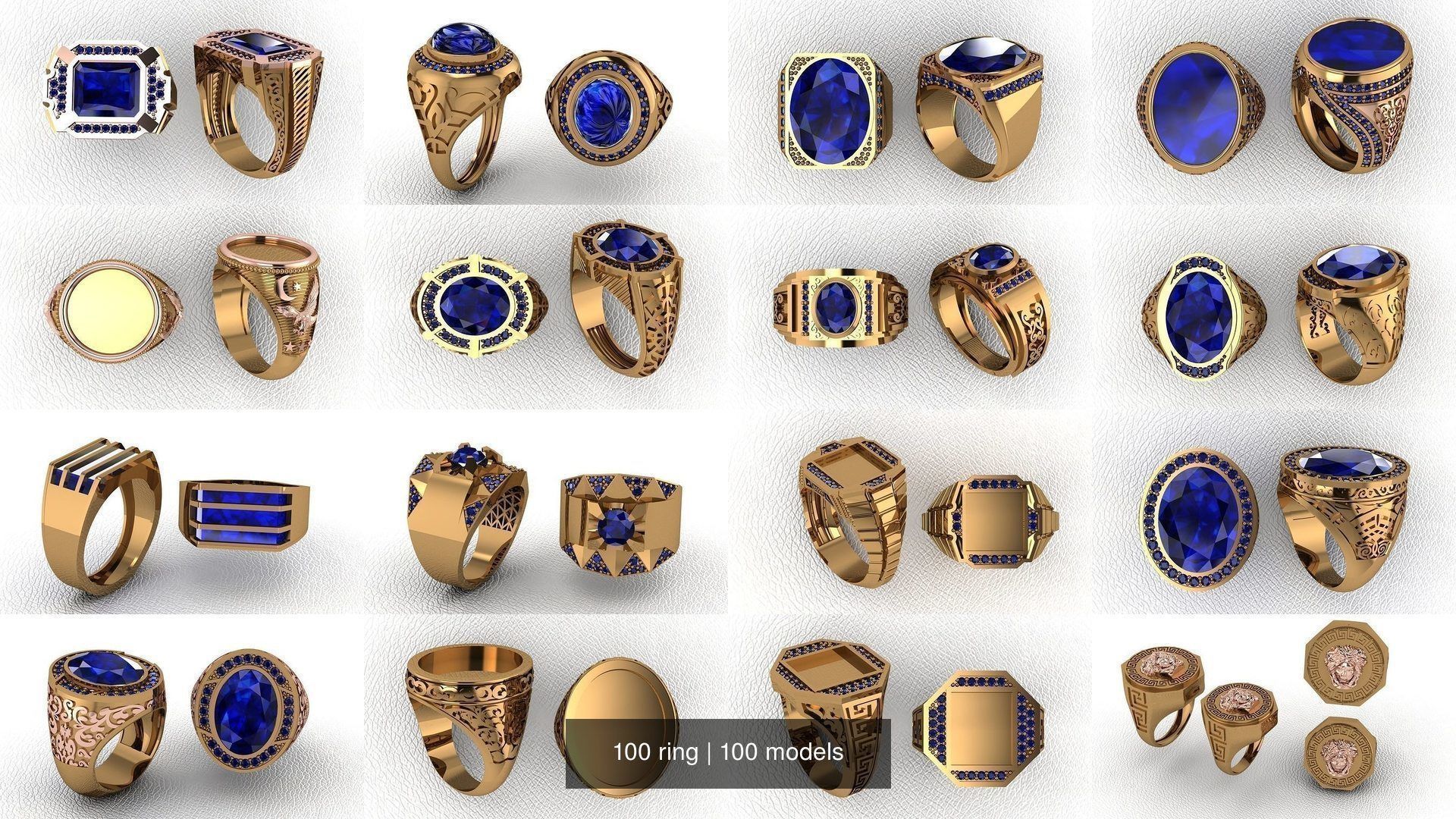 100 ring 3D Model Collection_4