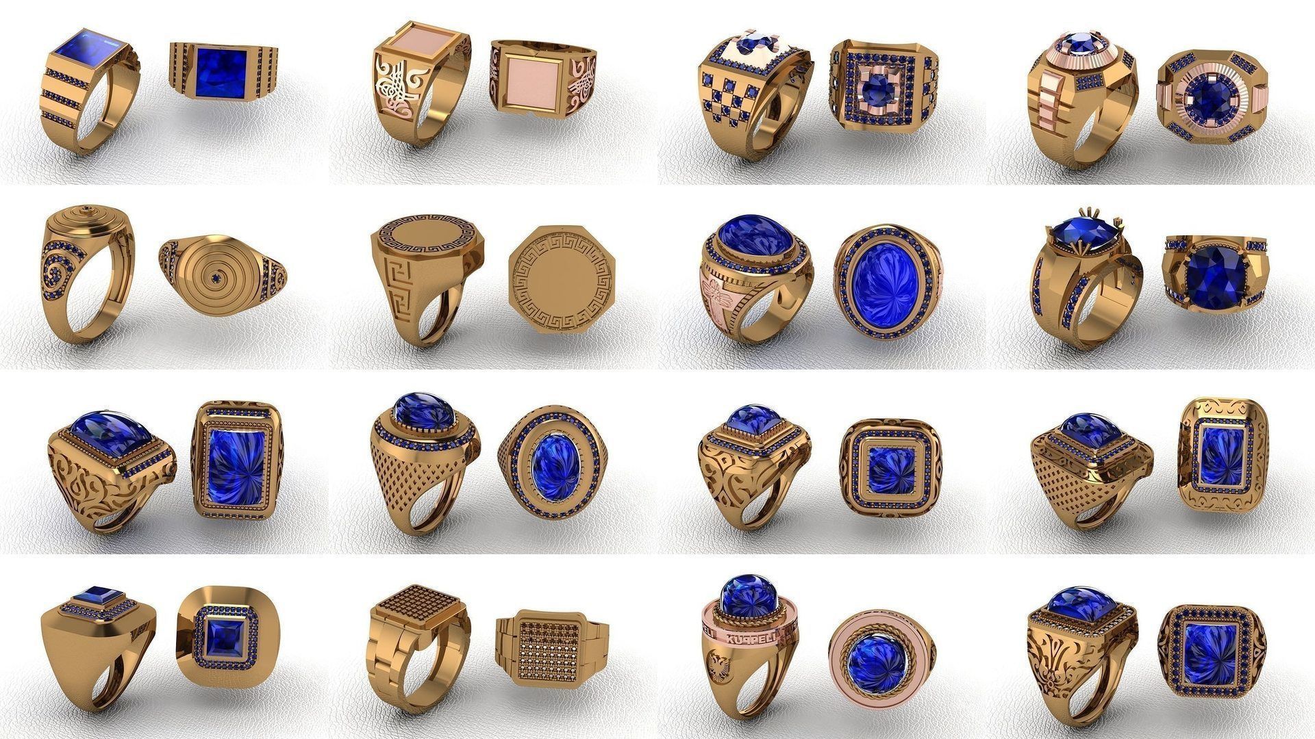 100 ring 3D Model Collection_9
