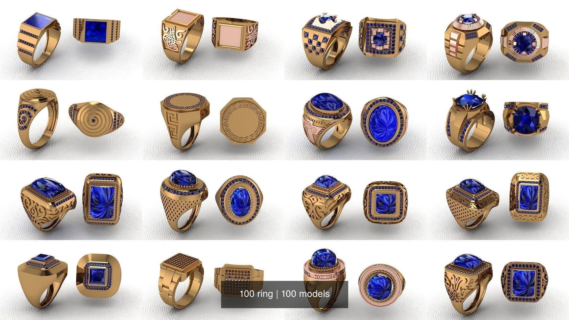 100 ring 3D Model Collection_16